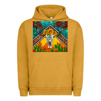Pigment Peanut Butter western sunflowers longhorn bull skull Urban Hoodie - Artiststas