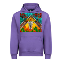 Tulip western sunflowers longhorn bull skull Urban Hoodie - Artiststas