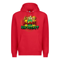 Red feeling blacknificent Premium Hoodie - FaDigitalArtStudio