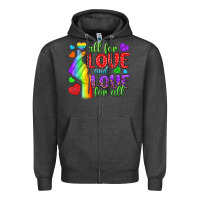 Charcoal Heather Western All For Love And Love For All Zipper Hoodie - BundleAndBundleShop