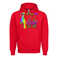 Red Western All For Love And Love For All Zipper Hoodie - BundleAndBundleShop