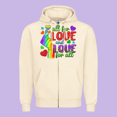 Western All For Love And Love For All Zipper Hoodie Designed By Bundleandbundleshop