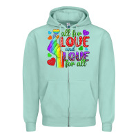Seafoam Western All For Love And Love For All Zipper Hoodie - BundleAndBundleShop