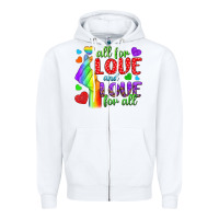 White Western All For Love And Love For All Zipper Hoodie - BundleAndBundleShop