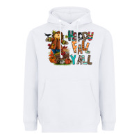 White happy fall y all Heavyweight Hoodie - CowhideDigitalArt