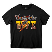 Black firefighter wife lightning bolt Heavy Core Tee - NancyCooperArtShop
