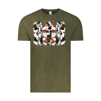 Vintage Olive cowhide brushstrokes Vintage Tee - RanaPortraitStore