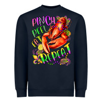 Navy pinch peel eat repeat mardi gras olivia Heavyweight Sweatshirt - OliviaCreatesArt