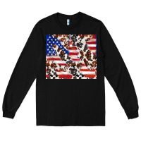 Black cowhide amerikan flag Long Sleeve Tee - TumblerDesignByShophia