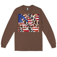 Chestnut cowhide amerikan flag Long Sleeve Tee - TumblerDesignByShophia