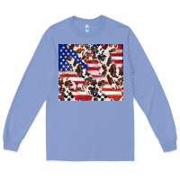 Colony Blue cowhide amerikan flag Long Sleeve Tee - TumblerDesignByShophia