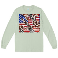 Matcha cowhide amerikan flag Long Sleeve Tee - TumblerDesignByShophia