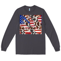 Smoke cowhide amerikan flag Long Sleeve Tee - TumblerDesignByShophia