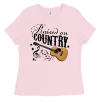 Bubblegum Pink Raised On Country Country Life Country Music Lover Ladies Tee - tuanDangUi