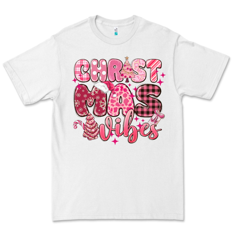 Christmas Vibes Pink Premium Tee by MaliasSmallBusiness | Teevron
