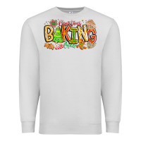 Dove Grey Christmas Baking Crew Premium Sweatshirt - CowhideDigitalArt