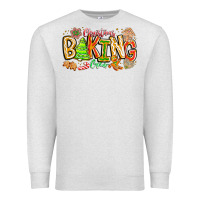 Oatmeal Heather Christmas Baking Crew Premium Sweatshirt - CowhideDigitalArt
