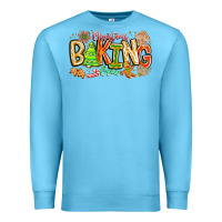 Ocean Blue Christmas Baking Crew Premium Sweatshirt - CowhideDigitalArt