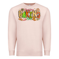 Pale Pink Christmas Baking Crew Premium Sweatshirt - CowhideDigitalArt