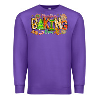 Purple Christmas Baking Crew Premium Sweatshirt - CowhideDigitalArt