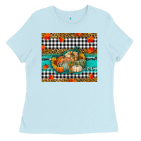 Baby Blue pumpkins Ladies Tee - RanaPortraitStore