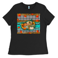 Black pumpkins Ladies Tee - RanaPortraitStore