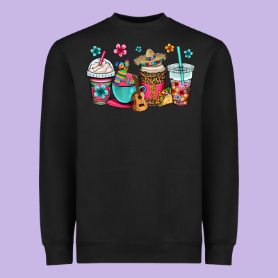 Mexico Fiesta Coffee Cups Heavyweight Sweatshirt Designed By Oliviacreatesart