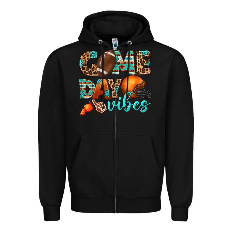 Game Day Vibes Zipper Hoodie by BundleAndBundleShop | Teevron