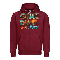 Burgundy game day vibes Zipper Hoodie - BundleAndBundleShop