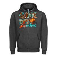 Charcoal Heather game day vibes Zipper Hoodie - BundleAndBundleShop