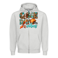 Dove Grey game day vibes Zipper Hoodie - BundleAndBundleShop