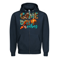 Navy game day vibes Zipper Hoodie - BundleAndBundleShop