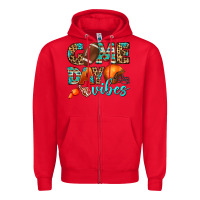 Red game day vibes Zipper Hoodie - BundleAndBundleShop