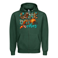 Sports Green game day vibes Zipper Hoodie - BundleAndBundleShop