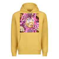 Antique Gold cat coffee cups and paw with leopard and glitter seamless pattern bbs Premium Hoodie - BundleAndBundleShop