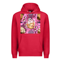 Cardinal cat coffee cups and paw with leopard and glitter seamless pattern bbs Premium Hoodie - BundleAndBundleShop