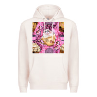 Cat Coffee Cups And Paw With Leopard And Glitter Seamless Pattern Bbs Premium Hoodie | Teevron