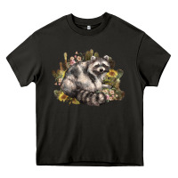 Asphalt floral racoon western Heavy Core Tee - NancyCooperArtShop