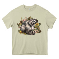 Mossy floral racoon western Heavy Core Tee - NancyCooperArtShop
