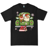 Black christmas santa and reindeer truck Premium Tee - MaliasSmallBusiness