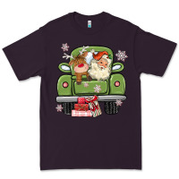 Plum christmas santa and reindeer truck Premium Tee - MaliasSmallBusiness