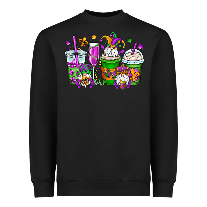 Mardi Gras Gnomes Coffee Cups Heavyweight Sweatshirt by OliviaCreatesArt | Teevron