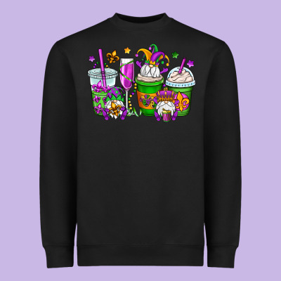 Mardi Gras Gnomes Coffee Cups Heavyweight Sweatshirt Designed By Oliviacreatesart
