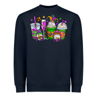 Navy mardi gras gnomes coffee cups Heavyweight Sweatshirt - OliviaCreatesArt