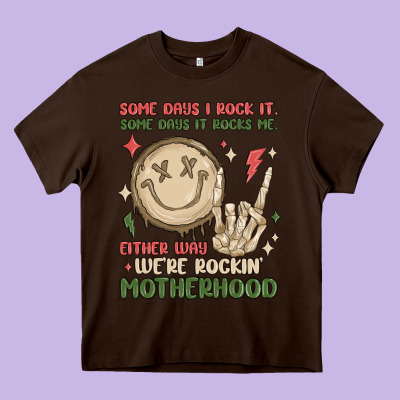 Some Days I Rock It Some Days It Rocks Me Either W Heavy Core Tee Designed By Maliassmallbusiness