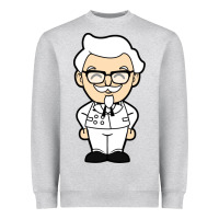 Heather Grey happy colonel sanders Heavyweight Sweatshirt - tuanDangUi