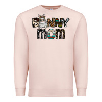 Pale Pink bunny mom Premium Sweatshirt - CowhideDigitalArt