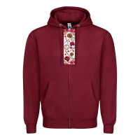 Burgundy baseball pen wraps Zipper Hoodie - BundleAndBundleShop