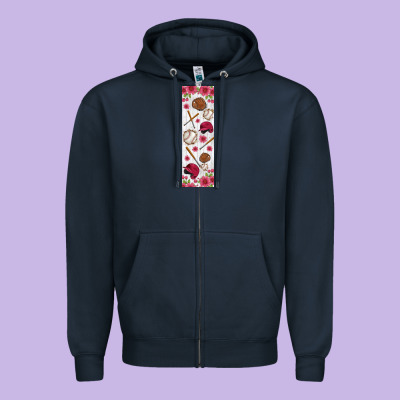 Baseball Pen Wraps Zipper Hoodie Designed By Bundleandbundleshop