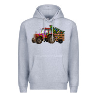 Heather Grey christmas farm Premium Hoodie - RanaPortraitStore
